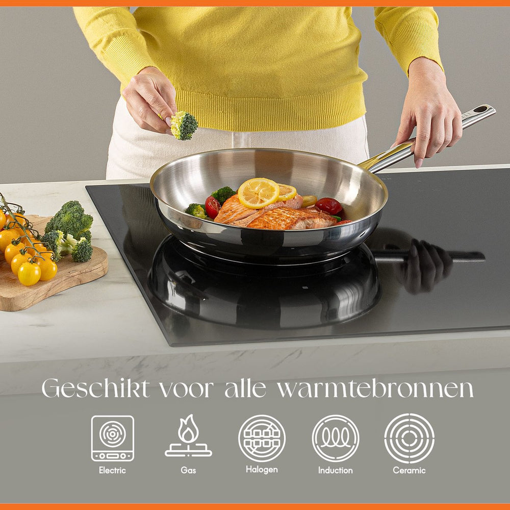 ELLE Gourmet Modern Frying Pan - Ø 20 cm - Non-stick - stainless steel