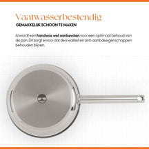 ELLE Gourmet Modern Frying Pan - Ø 24 cm - Non-stick - stainless steel