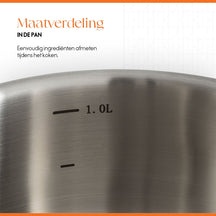 ELLE Gourmet Modern Cooking Pot with Lid - Ø 16 cm - stainless steel