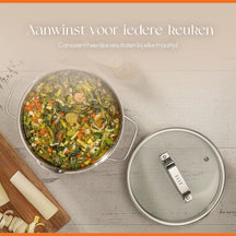 ELLE Gourmet Modern Cooking Pot with Lid - Ø 16 cm - stainless steel