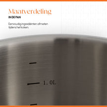 ELLE Gourmet Modern Cooking Pot with Lid - Ø 18 cm - stainless steel