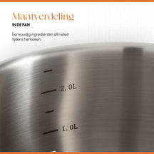 ELLE Gourmet Modern Cooking Pot with Lid - Ø 20 cm - stainless steel