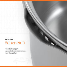 ELLE Gourmet Moderne sauce pan with Lid - Ø 16 cm - Without non-stick coating - stainless steel