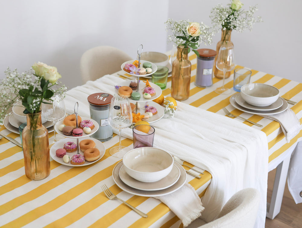 Cookinglife Dinnerware Set Nola Sand Reactive Glaze 18-piece / 6 people - 6 dinner plates, 6 side plates, and 6 bowls