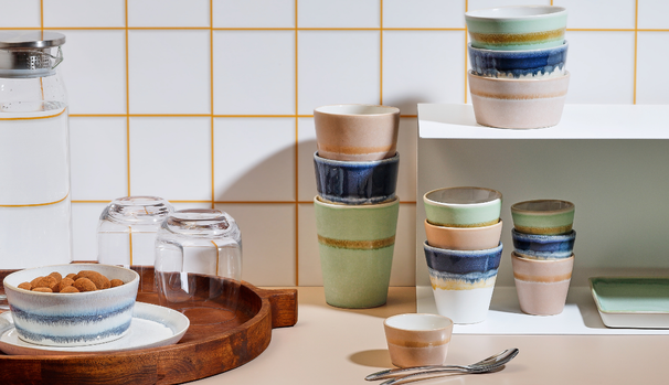 Salt & Pepper Coffee Cups / Senseo Cups - Flow - Blue - 180 ml - 4 pieces