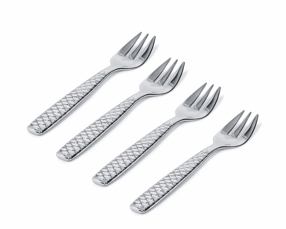 Alessi Oyster Fork Colombina Fish - FM23/36S4 - 4 Pieces - by Doriana & Massimiliano Fuksas