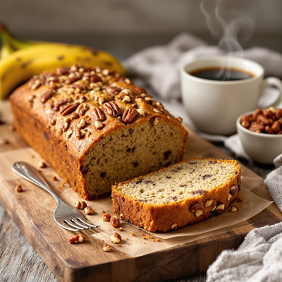 Banana bread with pecan nuts