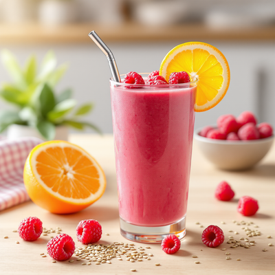 Raspberry orange smoothie