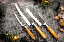 Forged Knife Set Olive - 3 - piece - Chef's knife, Chopper and Universal knife