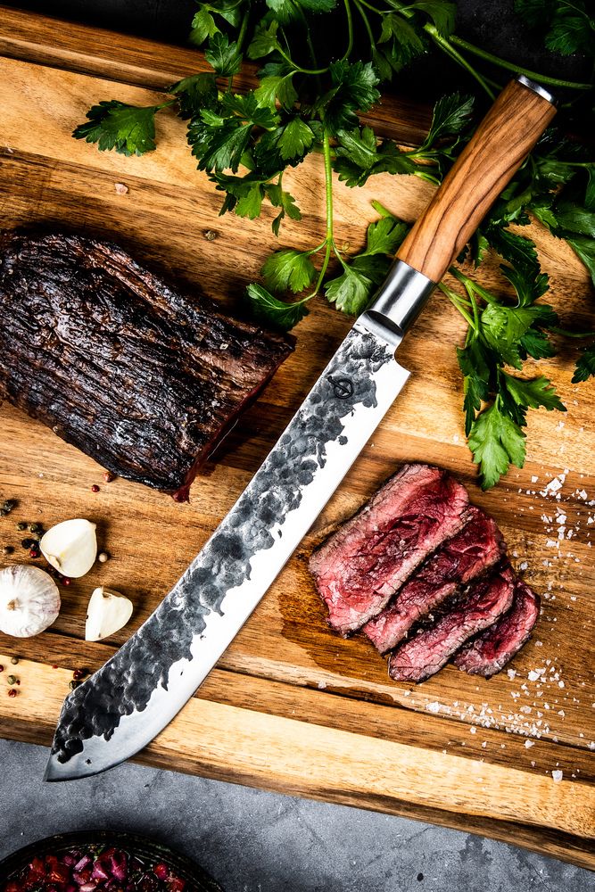 Forged Butcher Knife Olive 25.5 cm