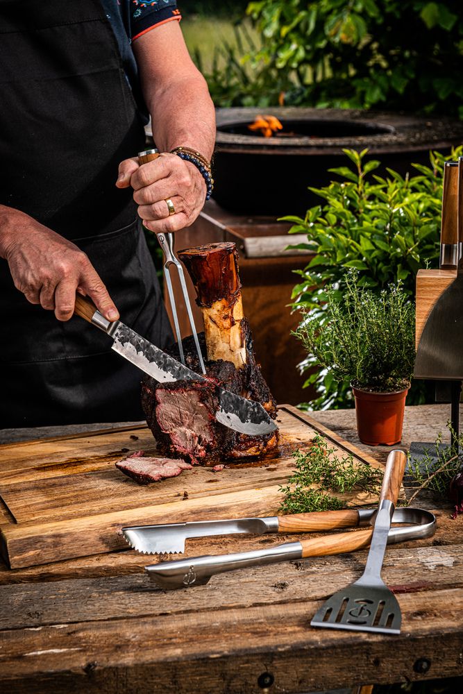 Forged Carving Fork / Meat Fork Olive