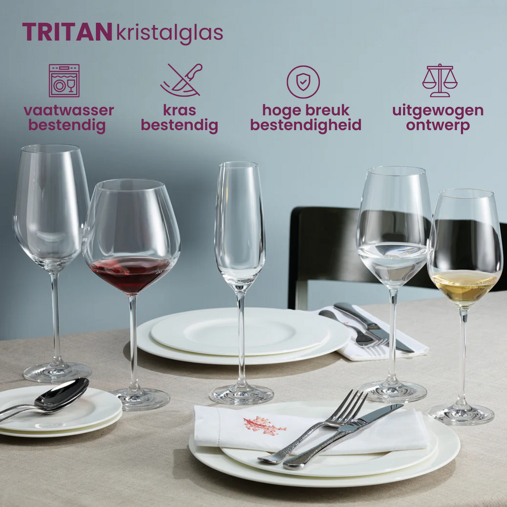 Schott Zwiesel Wine Glasses Fortissimo - Set 18 Piece - White and Red Wine Glasses & Gin Tonic Glasses