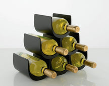 Alessi Wine rack Noè - GIA13 B - Black - 6 bottles - by Giulio Lacchetti