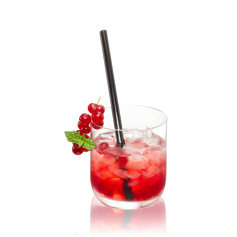 Gefu Glass Straws Straight - Black - 4 pieces