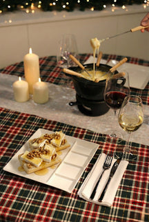 Cookinglife Fondue plates / Gourmet plates / Barbecue plates - 5 compartments - White - 24 x 24 cm - 4 pieces