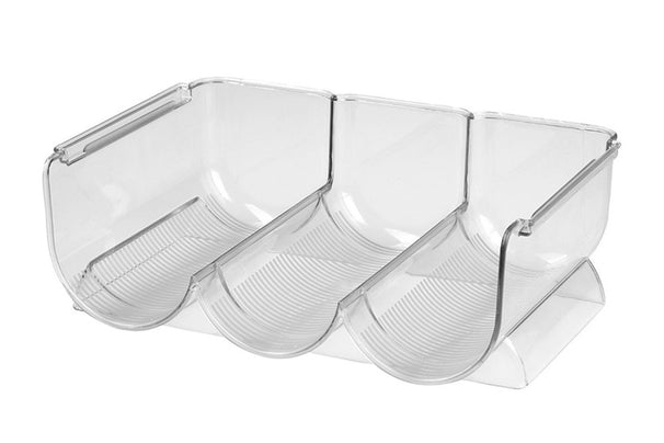 Ghidini Wine Rack Stackable Plastic Clear 20x30x10.5cm - 3 Bottle Fridge Holder