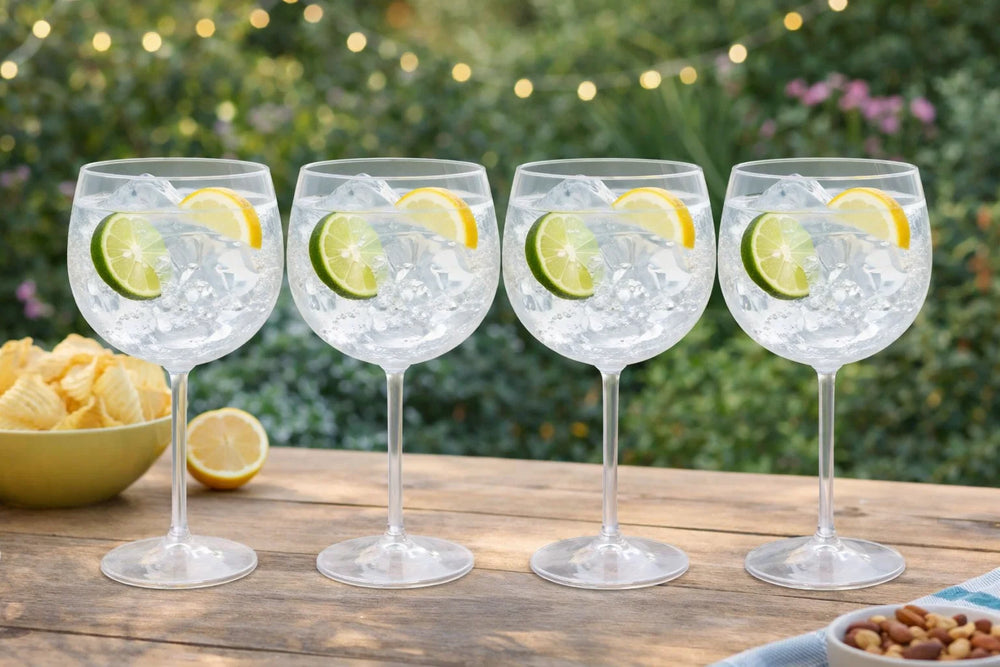 Cookinglife Gin Tonic Glasses Plastic - CampVibe - Outdoor - Unbreakable - 570 ml - 4 Pieces