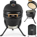 GrillX Kamado 13 Inch - including storage cover - Barbecue Egg - Charcoal Barbecue - Black - Ø 27 cm