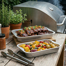 Cookinglife Grill BBQ Aluminium Trays / BBQ Grill Tray - 30 x 20 cm - 3 pieces