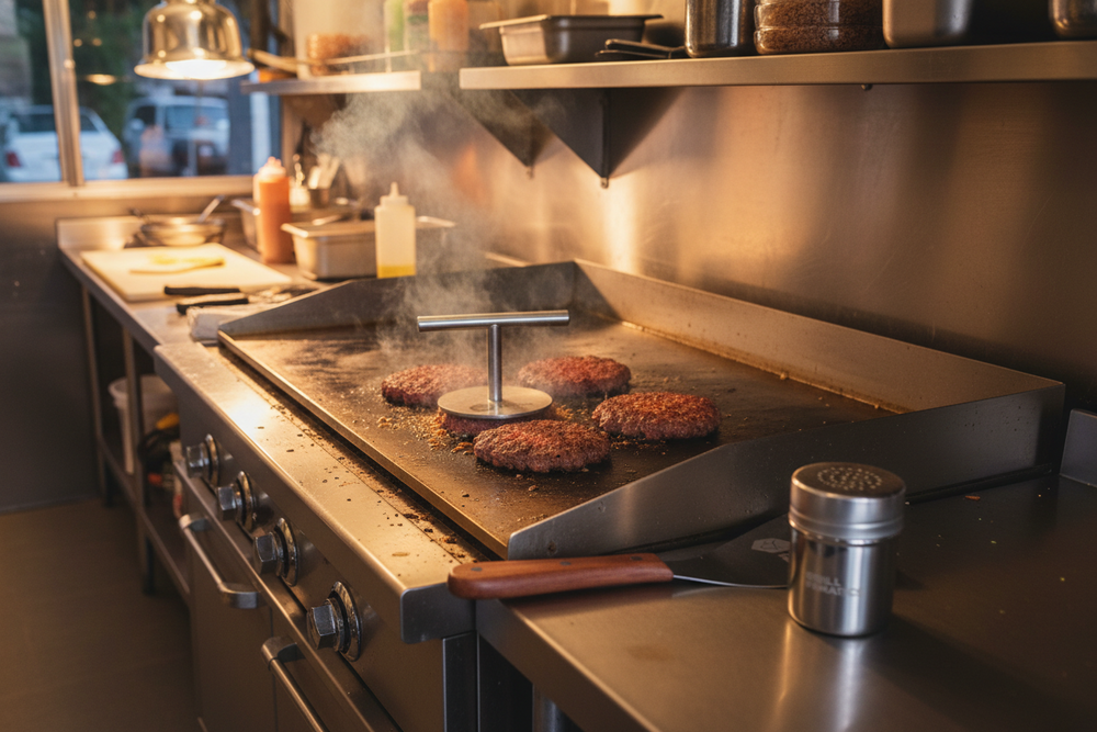 Cookinglife Grill Smashburger Kit / Smashburger Press, BBQ Spatula & Rub Shaker