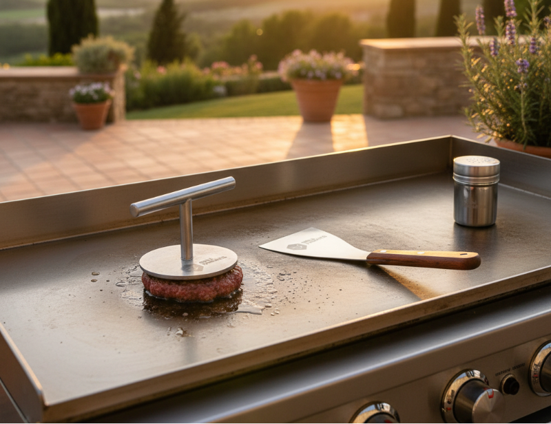 Cookinglife Grill Smashburger Kit / Smashburger Press, BBQ Spatula & Rub Shaker