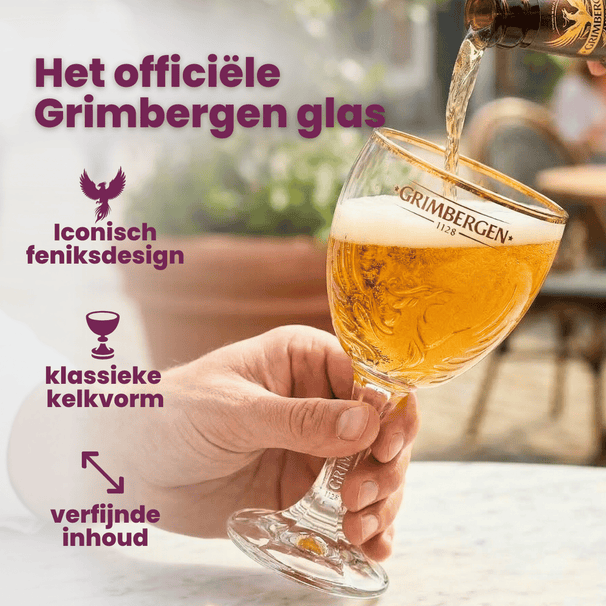 Grimbergen Beer glasses on Foot - 330 ml - 6 pieces