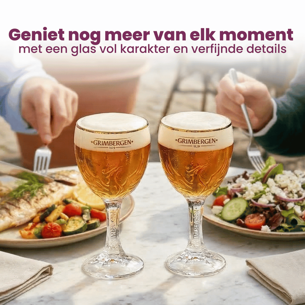 Grimbergen Beer Glasses on Foot 250 ml - 2 pieces