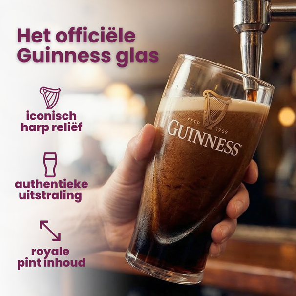 Guinness Beer Glasses Pint 500 ml - 2 Pieces