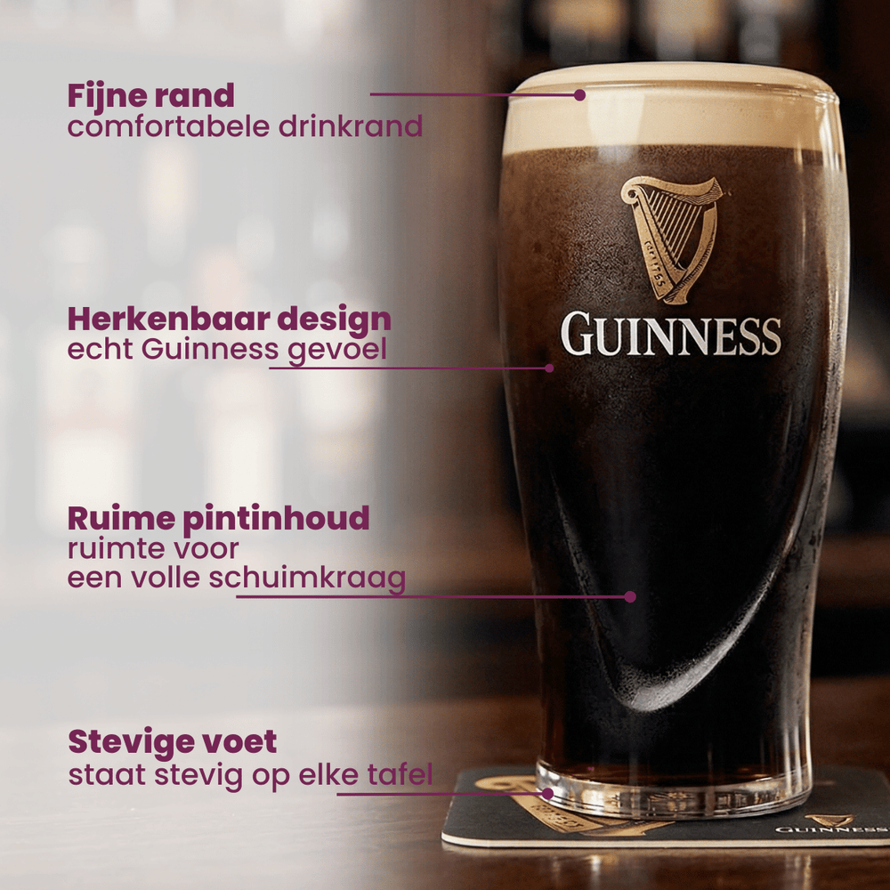 Guinness Beer Glasses Pint 500 ml - 2 Pieces
