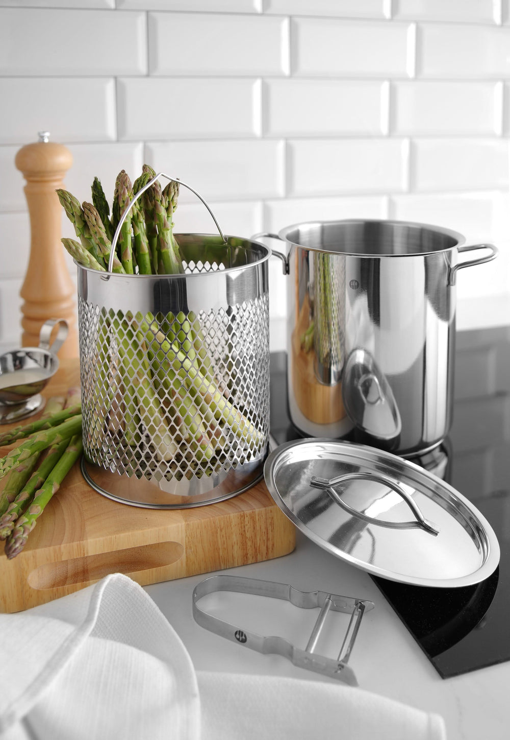 Hendi Pastapan / Asparagus pan - stainless steel - ø 16 cm / 5.5 liter