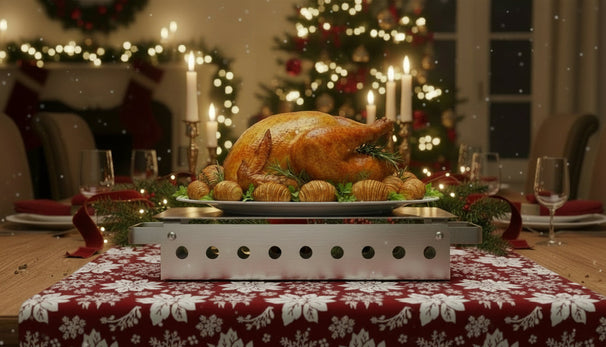 Hendi Plate warmer with 2 candle holders - Stainless steel - 33 x 18 x 6.5 cm