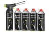 Hendi Crème Brûlée Torch / Chef's Torch - with gas canister - Jet + Butane Gas Refill - 4 Pieces