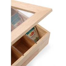 Hendi Tea box wood with acrylic window 12 compartments