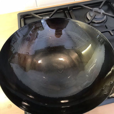 How should you burn in a wok?