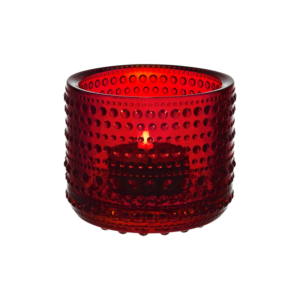 Iittala Tea Light Holder Kastehelmi Cranberry Red