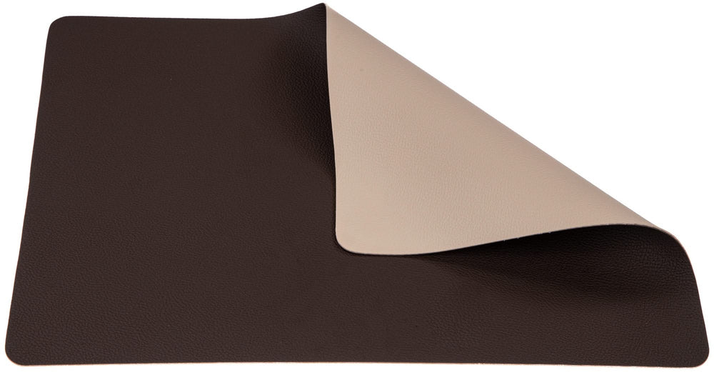 Jay Hill Placemats - Vegan Leather - Brown/Sand - double sided - 46 x 33 cm - 6 Pieces