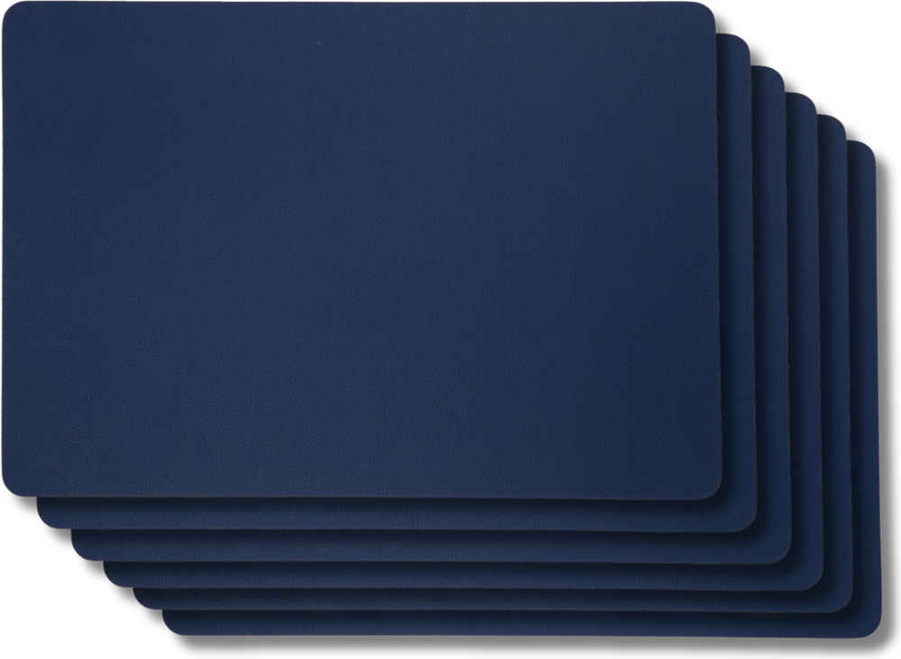 Jay Hill Placemats - Vegan Leather - Gray/Blue - double sided - 46 x 33 cm - 6 Pieces