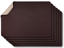 Jay Hill Placemats - Vegan Leather - Brown/Sand - double sided - 46 x 33 cm - 6 Pieces