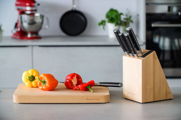 KitchenAid Knife block Gourmet Birchwood - 6-Piece - Integrated Knife Sharpener
