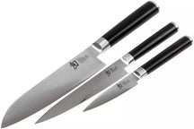 Kai Knife Set Shun Classic - 32 layers damask steel - (office knive + Universal Knife + Santoku Knife) 3-piece - DMS-310