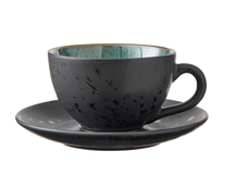 Bitz Cup and saucer Gastro Black/multi Blue 240 ml - 4 Pieces