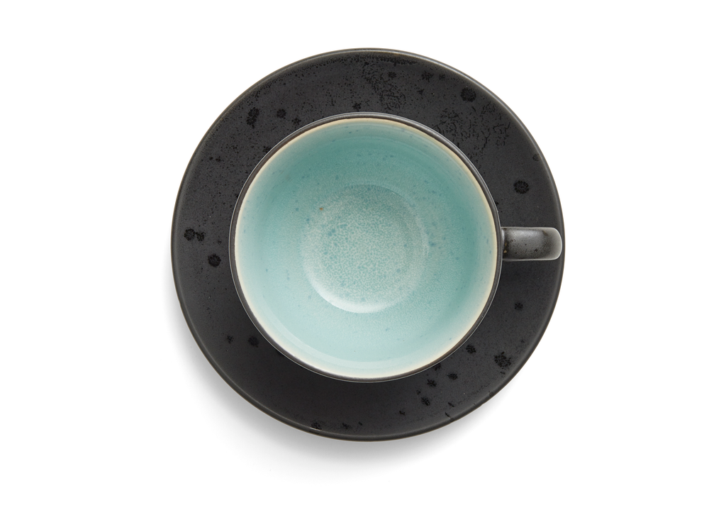 Bitz Cup and saucer Gastro Black/multi Blue 240 ml - 4 Pieces