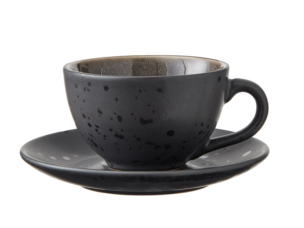 Bitz Cup and saucer Gastro Black/multi Blue 240 ml - 4 Pieces