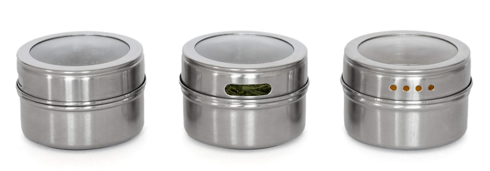 Blackwell Herb jars Magnetic - includes 6 jars - stainless steel