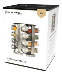 Blackwell Spice rack / Spice carousel - including 16 spice jars - stainless steel