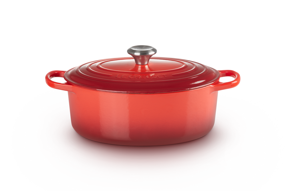 Le Creuset Casserole Signature - Oval - Cherry red - ø 29 cm / 4.7 liters