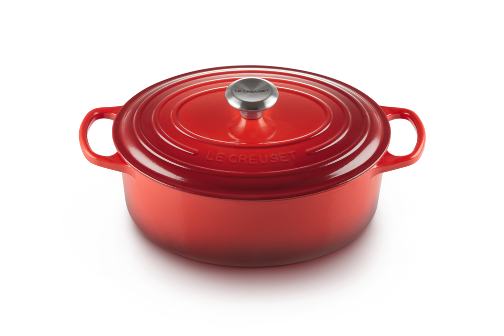 Le Creuset Casserole Signature - Oval - Cherry red - ø 29 cm / 4.7 liters