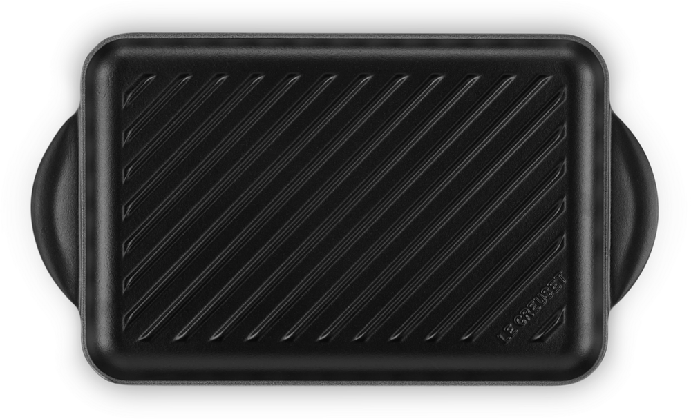 Le Creuset Grill plate Tradition - Matte Black - 38.5 x 22 cm