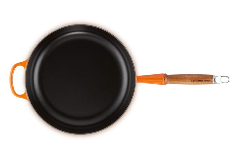 Le Creuset sauté pan - Sauteuse - Signature - Orange red - ø 28 cm / 3.6 liters- enameled non-stick coating