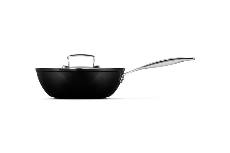 Le Creuset Wok pan with pouring spouts + Lid - Les Forgées TNS - ø 24 cm / 2.8 liters - standard non-stick coating